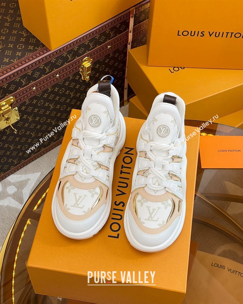 Louis Vuitton LV Archlight Sneakers in Mesh and Leather with Charm Nude 2023 1121 (MD-231121024)