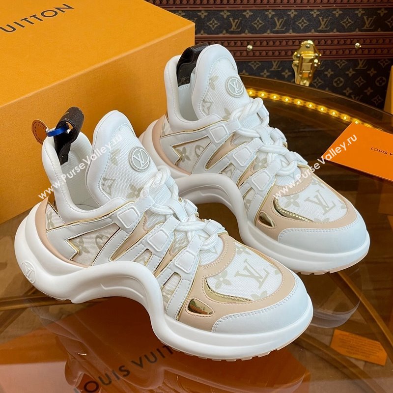 Louis Vuitton LV Archlight Sneakers in Mesh and Leather with Charm Nude 2023 1121 (MD-231121024)