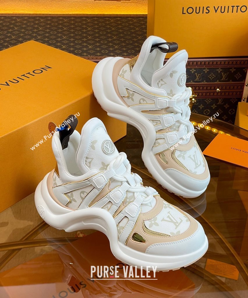 Louis Vuitton LV Archlight Sneakers in Mesh and Leather with Charm Nude 2023 1121 (MD-231121024)