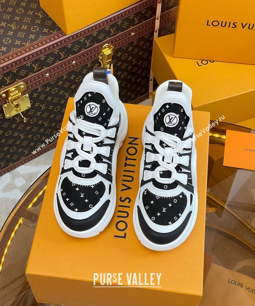 Louis Vuitton LV Archlight Sneakers in Suede and Leather Black/White 2023 1121 (MD-231121025)