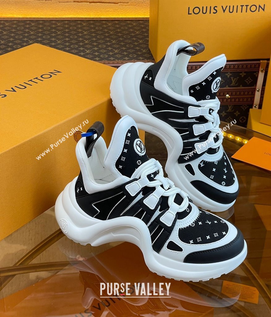 Louis Vuitton LV Archlight Sneakers in Suede and Leather Black/White 2023 1121 (MD-231121025)