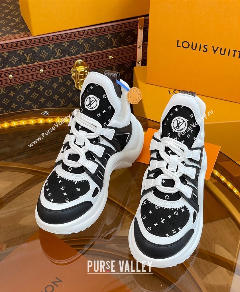 Louis Vuitton LV Archlight Sneakers in Suede and Leather Black/White 2023 1121 (MD-231121025)