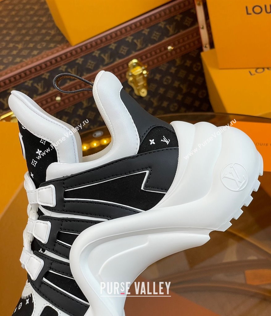 Louis Vuitton LV Archlight Sneakers in Suede and Leather Black/White 2023 1121 (MD-231121025)