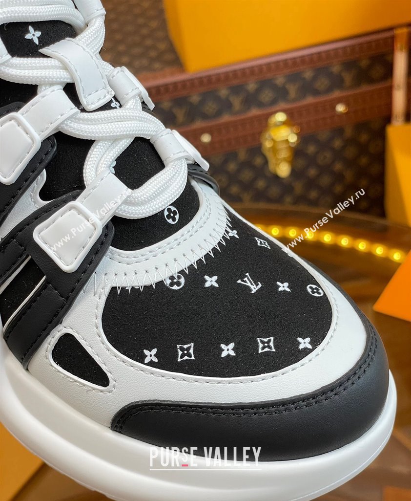 Louis Vuitton LV Archlight Sneakers in Suede and Leather Black/White 2023 1121 (MD-231121025)