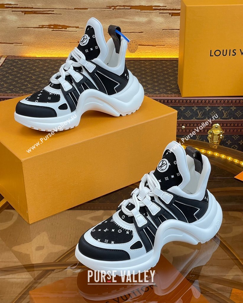 Louis Vuitton LV Archlight Sneakers in Suede and Leather Black/White 2023 1121 (MD-231121025)