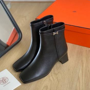 Hermes Hommage Heel Ankle boots 5cm in Calfskin Black 2023 (MD-231117001)