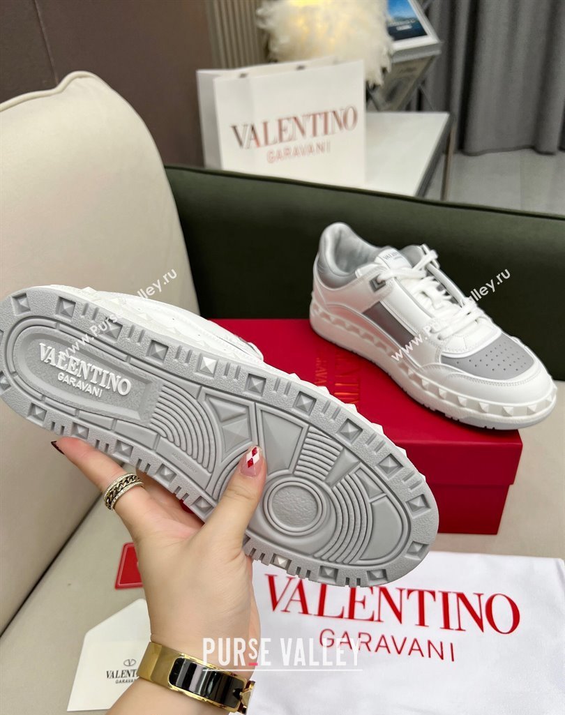 Valentino Freedots Low Top Calfskin Sneakers White/Grey 2023 (MD-231121104)