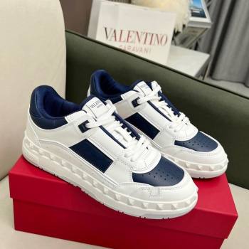 Valentino Freedots Low Top Calfskin Sneakers White/Navy Blue 2023 (MD-231121106)