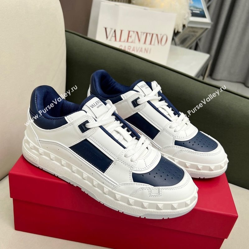 Valentino Freedots Low Top Calfskin Sneakers White/Navy Blue 2023 (MD-231121106)