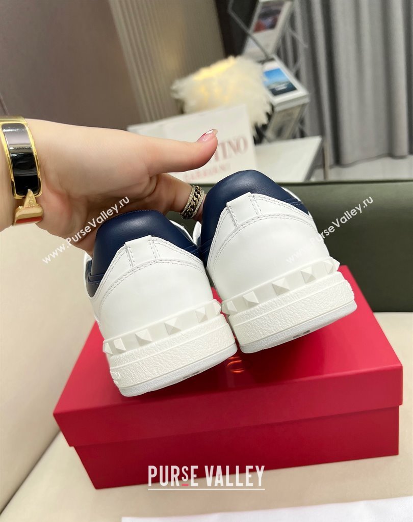 Valentino Freedots Low Top Calfskin Sneakers White/Navy Blue 2023 (MD-231121106)