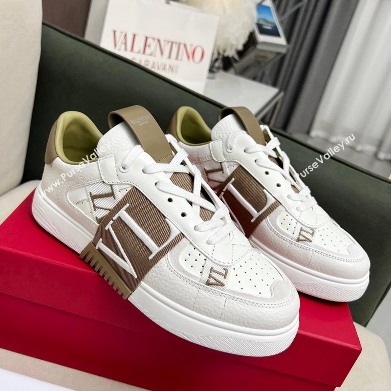 Valentino VL7N Low Banded Calfskin Sneakers Khaki 2023 1121 (MD-231121122)