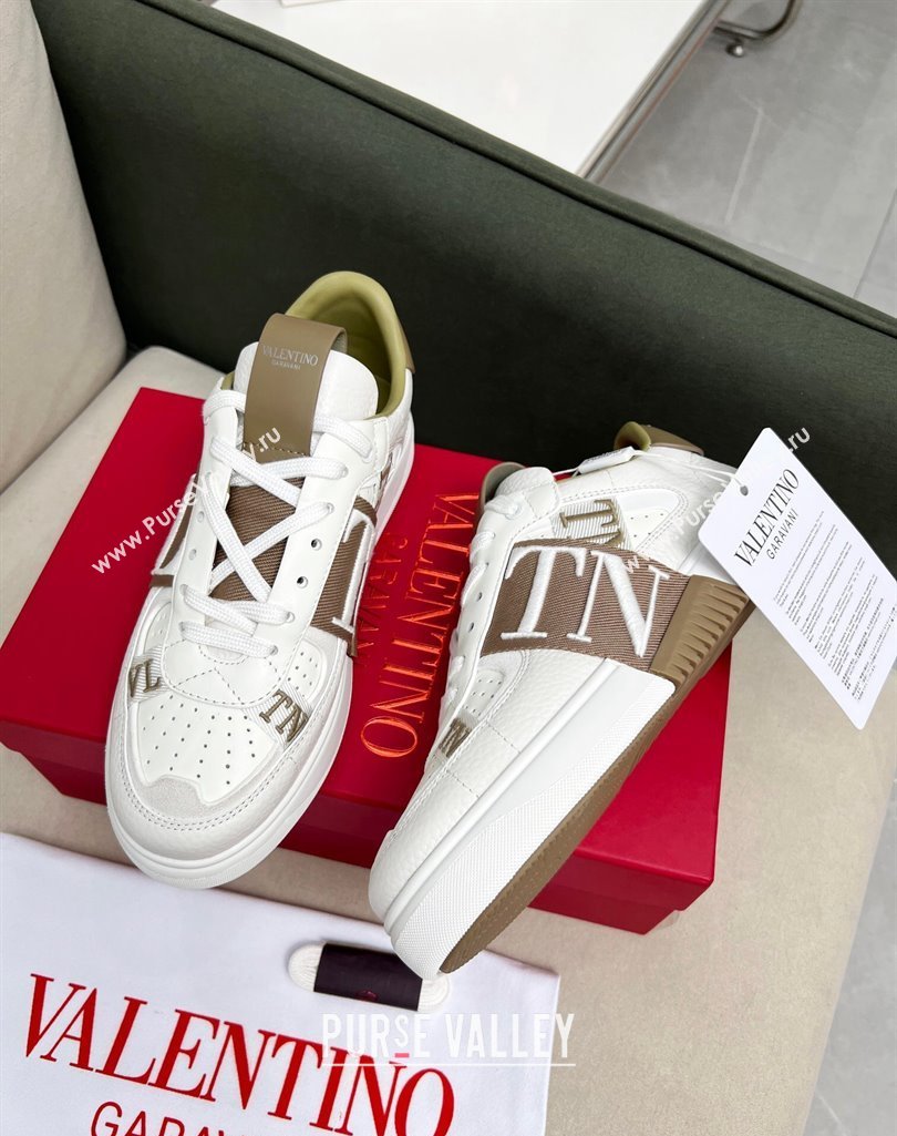 Valentino VL7N Low Banded Calfskin Sneakers Khaki 2023 1121 (MD-231121122)