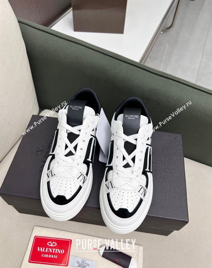 Valentino VL7N Low Banded Calfskin Sneakers White/Black 2023 1121 (MD-231121124)