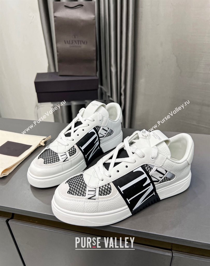 Valentino VL7N Low Banded Calfskin and Mesh Sneakers Black 2023 1121 (MD-231121127)