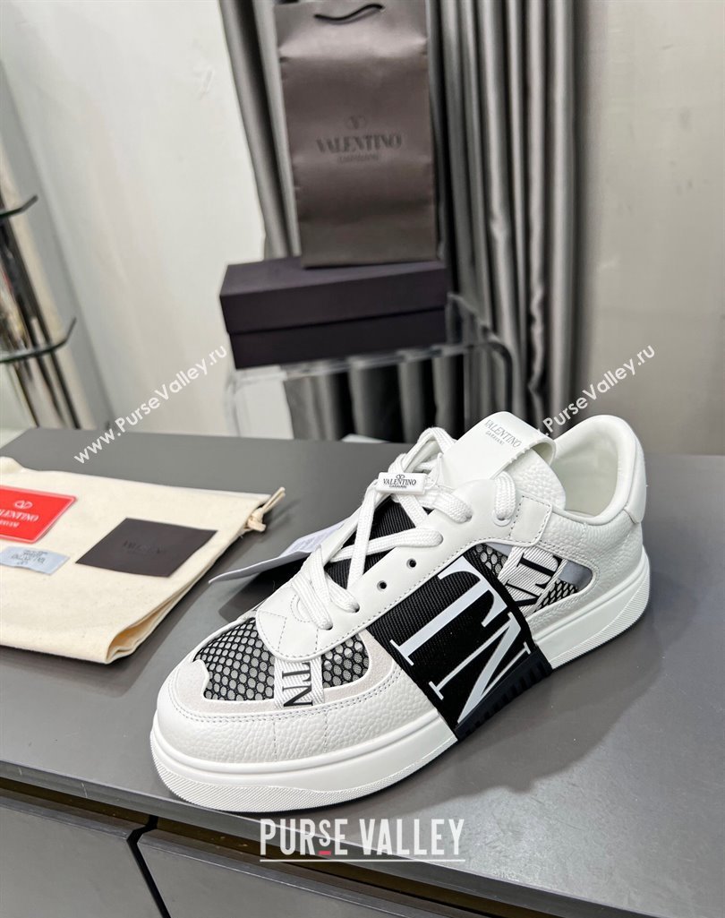 Valentino VL7N Low Banded Calfskin and Mesh Sneakers Black 2023 1121 (MD-231121127)