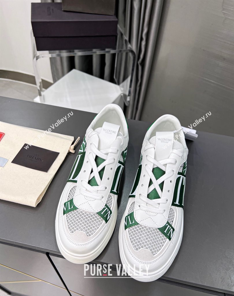 Valentino VL7N Low Banded Calfskin and Mesh Sneakers Green 2023 1121 (MD-231121128)