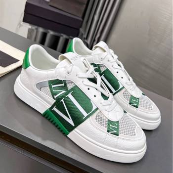 Valentino VL7N Low Banded Calfskin and Mesh Sneakers Green 2023 1121 (MD-231121128)