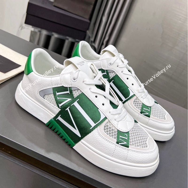 Valentino VL7N Low Banded Calfskin and Mesh Sneakers Green 2023 1121 (MD-231121128)