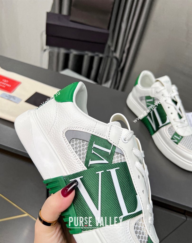 Valentino VL7N Low Banded Calfskin and Mesh Sneakers Green 2023 1121 (MD-231121128)