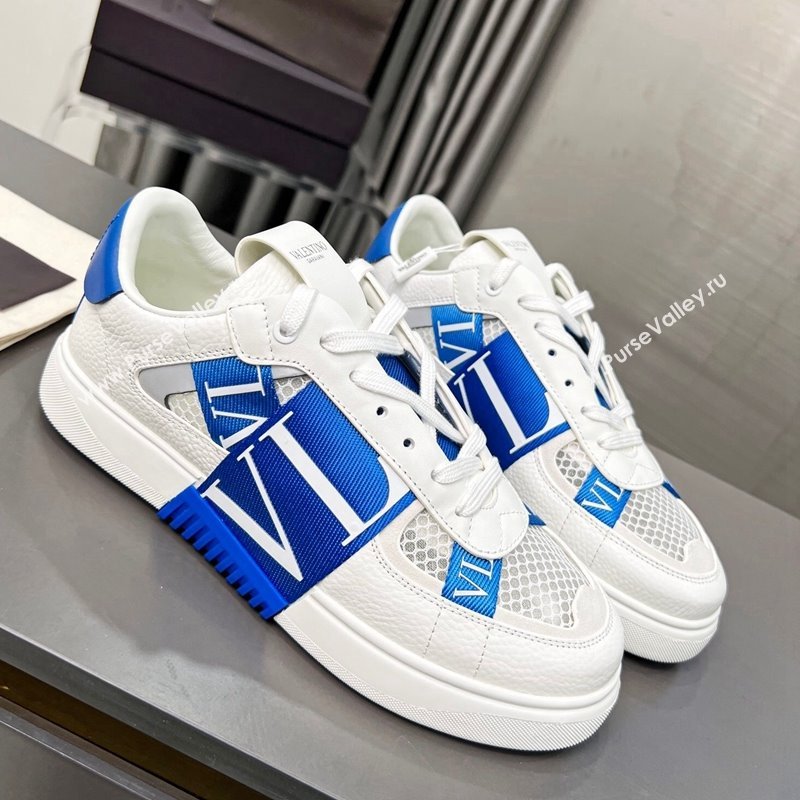 Valentino VL7N Low Banded Calfskin and Mesh Sneakers Blue 2023 1121 (MD-231121129)