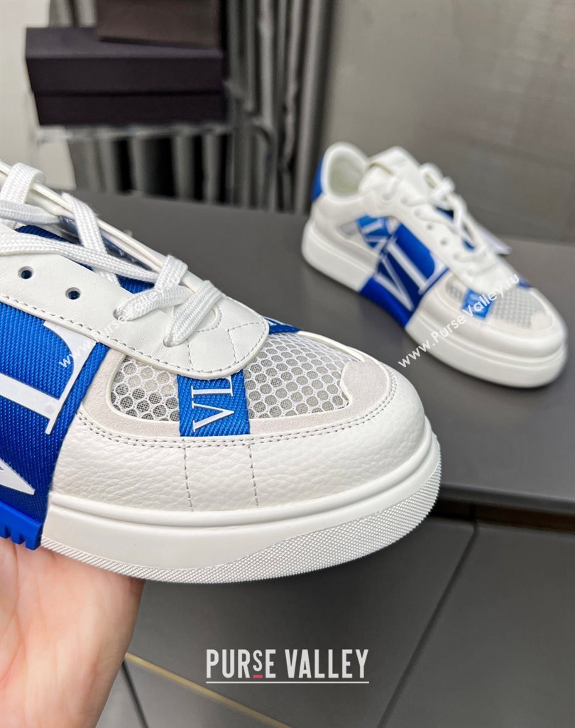 Valentino VL7N Low Banded Calfskin and Mesh Sneakers Blue 2023 1121 (MD-231121129)