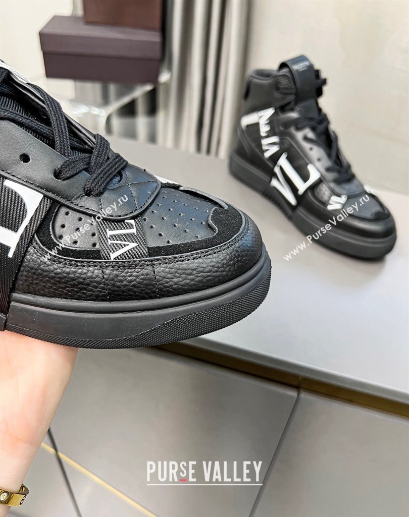 Valentino VL7N High Banded Calfskin and Mesh Sneakers Black1/White 2023 1121 (MD-231121133)