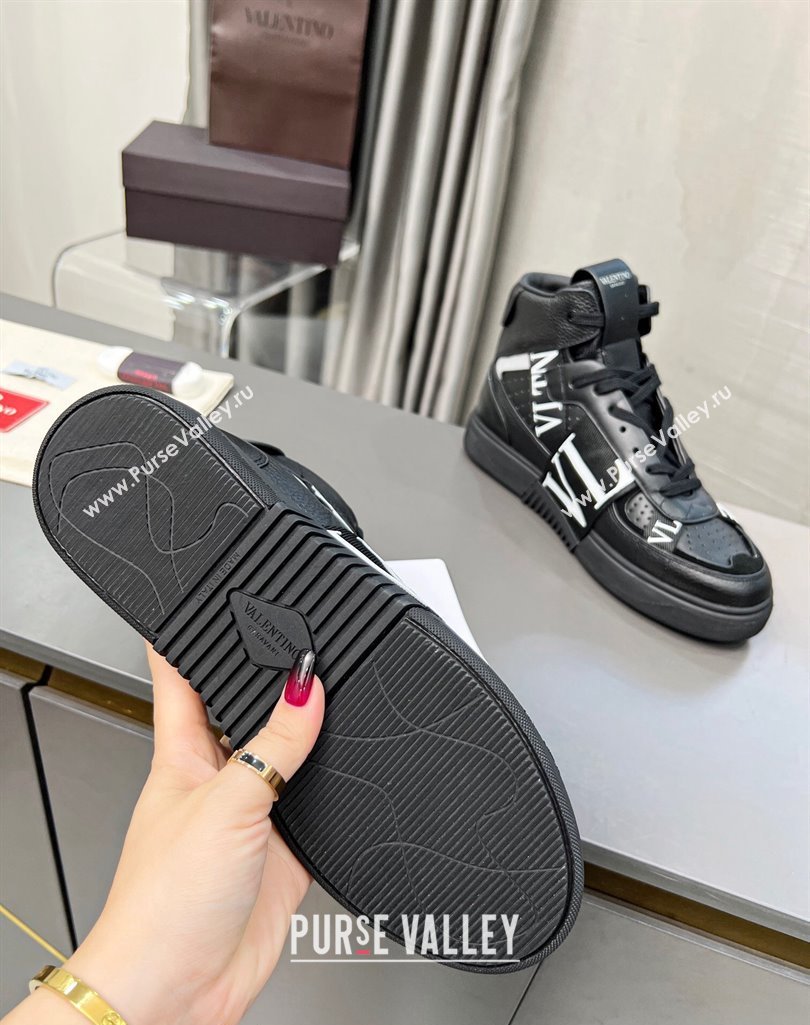 Valentino VL7N High Banded Calfskin and Mesh Sneakers Black1/White 2023 1121 (MD-231121133)