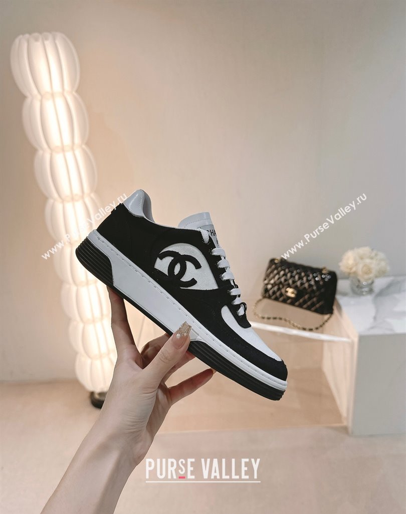 Chanel Cotton Sneakers G45352 Black 2023 (MD-231120053)