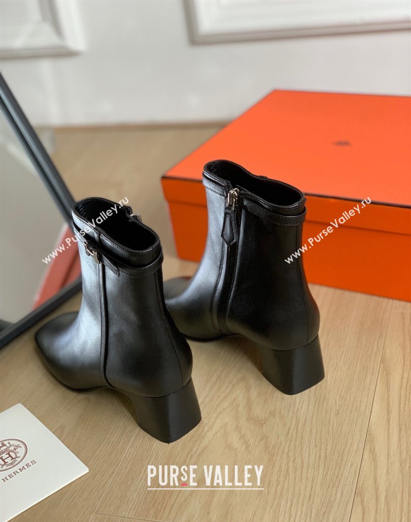 Hermes Hommage Heel Ankle boots 5cm in Calfskin Black 2023 (MD-231117001)