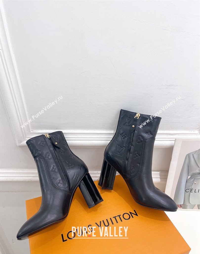 Louis Vuitton Silhouette Ankle Boots 8.5cm in Black Calf Leather 2023 1AC9HU (MD-231121029)