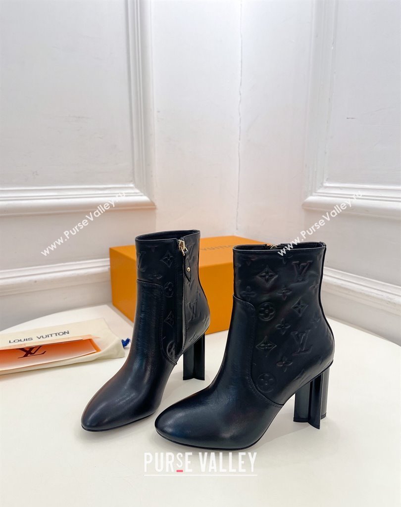 Louis Vuitton Silhouette Ankle Boots 8.5cm in Black Calf Leather 2023 1AC9HU (MD-231121029)