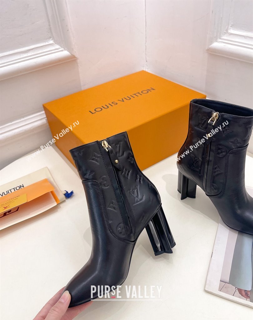 Louis Vuitton Silhouette Ankle Boots 8.5cm in Black Calf Leather 2023 1AC9HU (MD-231121029)