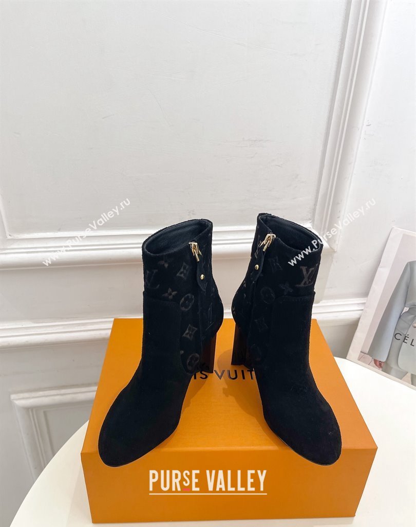 Louis Vuitton Silhouette Ankle Boots 8.5cm in Suede Black 2023 1AC9HU (MD-231121031)