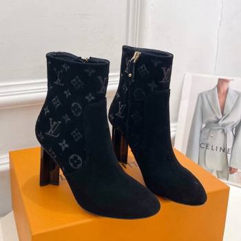 Louis Vuitton Silhouette Ankle Boots 8.5cm in Suede Black 2023 1AC9HU (MD-231121031)