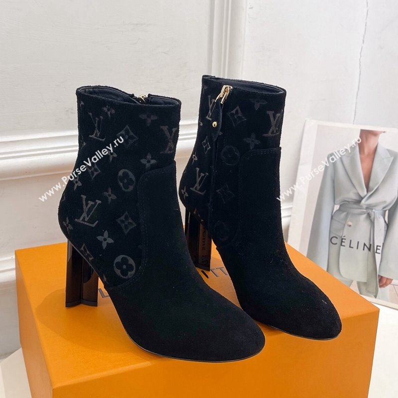 Louis Vuitton Silhouette Ankle Boots 8.5cm in Suede Black 2023 1AC9HU (MD-231121031)