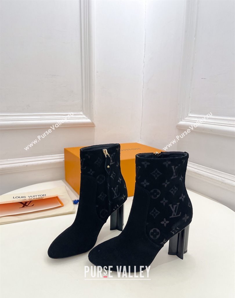 Louis Vuitton Silhouette Ankle Boots 8.5cm in Suede Black 2023 1AC9HU (MD-231121031)