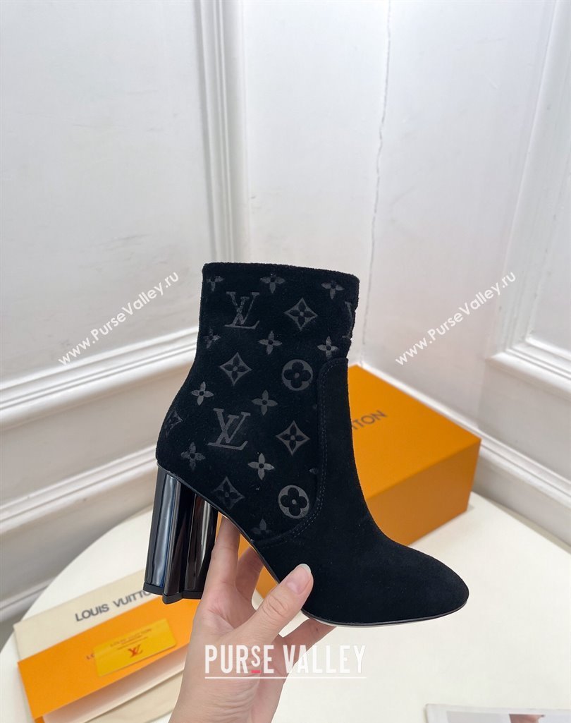 Louis Vuitton Silhouette Ankle Boots 8.5cm in Suede Black 2023 1AC9HU (MD-231121031)