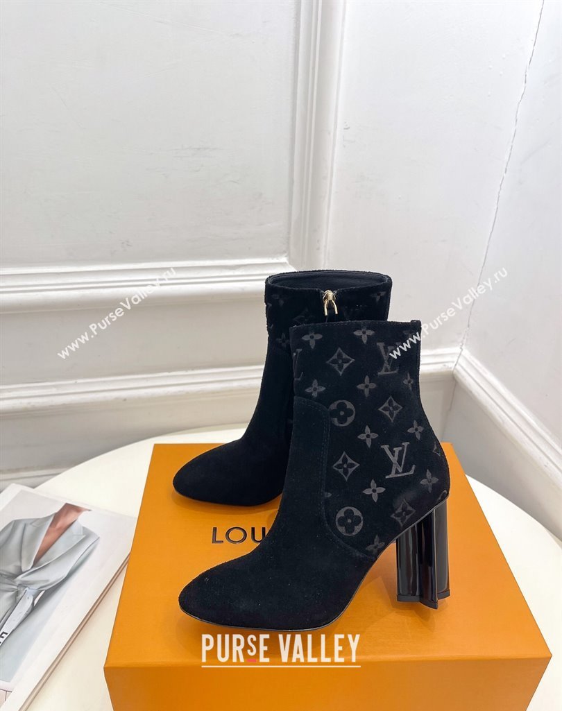 Louis Vuitton Silhouette Ankle Boots 8.5cm in Suede Black 2023 1AC9HU (MD-231121031)