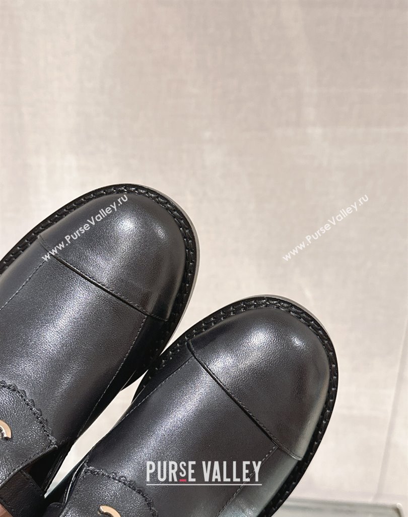 Chanel Calfskin Loafers Mules with Buckle Black 2023 CH101103 (MD-231121069)