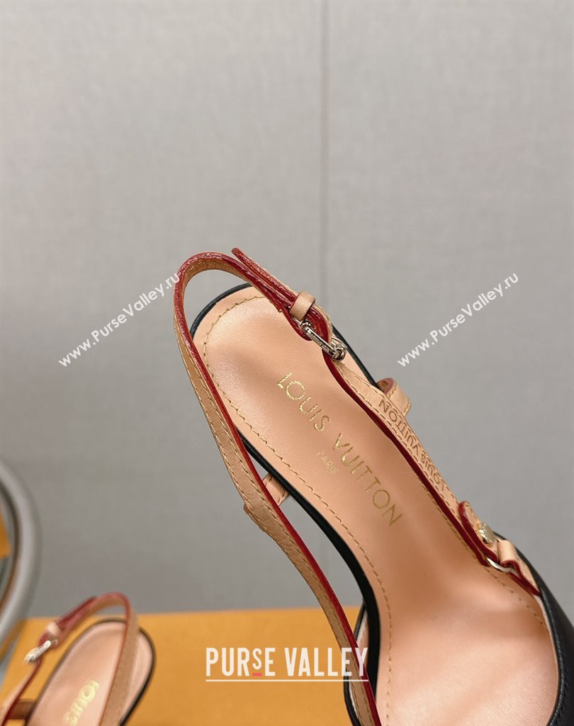 Louis Vuitton Blossom Slingback Pumps 9.5cm in Black Lambskin 2023 1ACAQX (MD-231121037)