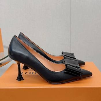 Louis Vuitton Blossom Pumps 7.5cm in Black Lambskin with Bow 2023 1AC84X (MD-231121050)