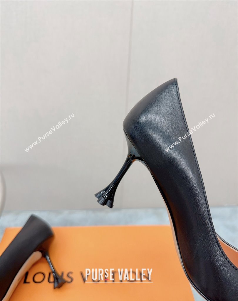 Louis Vuitton Blossom Pumps 7.5cm in Black Lambskin with Bow 2023 1AC84X (MD-231121050)