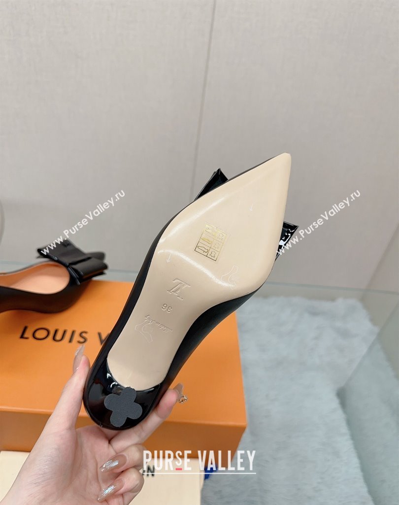 Louis Vuitton Blossom Pumps 7.5cm in Black Lambskin with Bow 2023 1AC84X (MD-231121050)