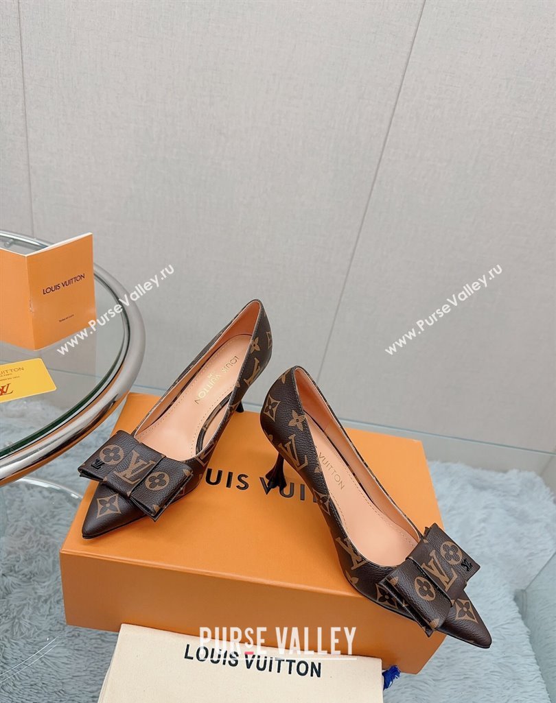 Louis Vuitton Blossom Pumps 7.5cm in Monogram Canvas with Bow 2023 1AC84X (MD-231121051)