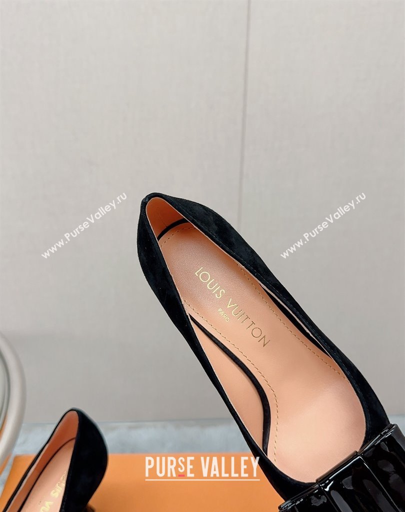 Louis Vuitton Blossom Pumps 7.5cm in Black Suede with Bow 2023 1AC84X (MD-231121052)