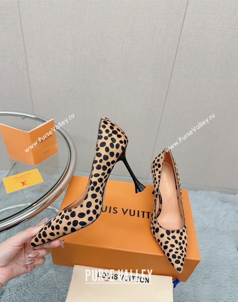 Louis Vuitton Blossom Pumps 9.5cm in Animal Print with Bow 2023 1ACAUX (MD-231121055)