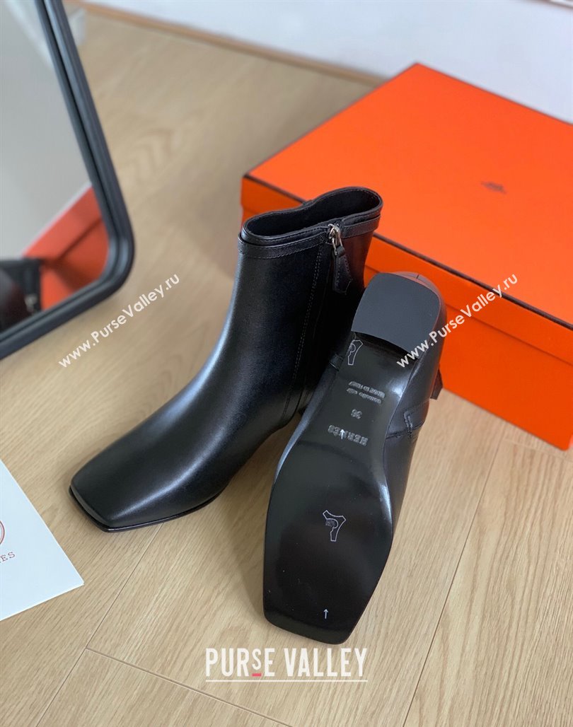 Hermes Hommage Heel Ankle boots 5cm in Calfskin Black 2023 (MD-231117001)