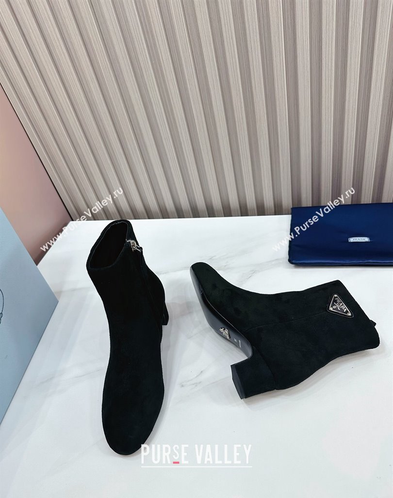 Prada Leather Heel Ankle Boots 4.5cm Black 2023 PR111701 (MD-231117040)