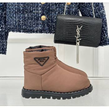 Prada Down Ankle Snow Boots Brown 2023 PR111803 (MD-231118019)