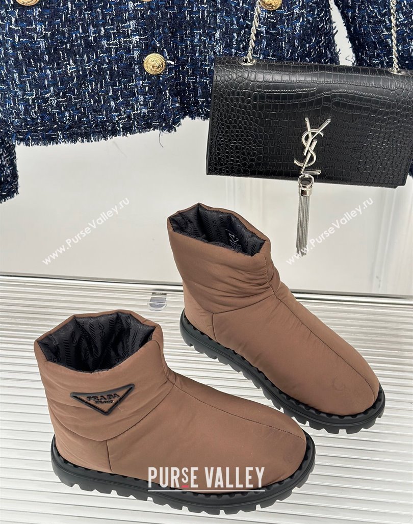 Prada Down Ankle Snow Boots Brown 2023 PR111803 (MD-231118019)